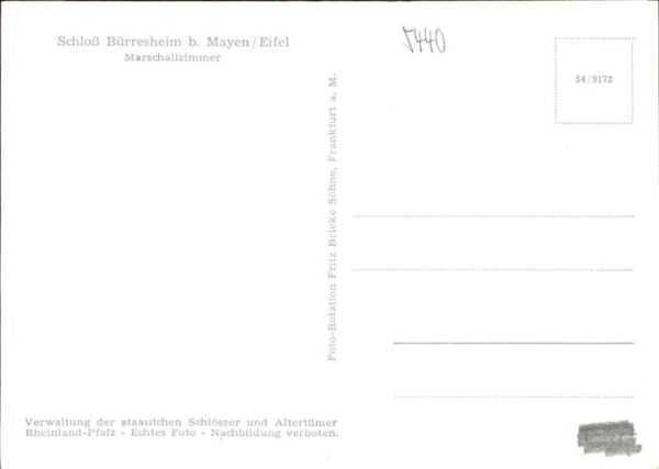 Marschall Vinzenz Schloß Bürresheim Marschallzimmer – Bild 2