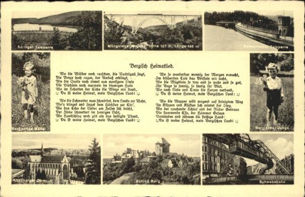 Liederkarte Bergisch Heimatlied Schwebebahn