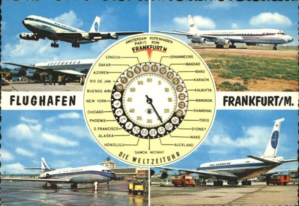 Flugzeuge Zivil Flughafen Frankfurt am Main Weltzeituhr