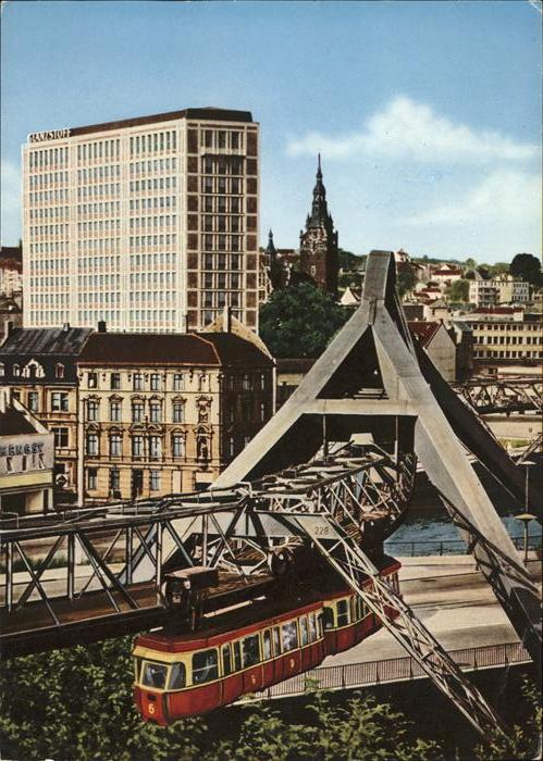 Schwebebahn Wuppertal Elberfeld Glanzstoff Hochhaus
