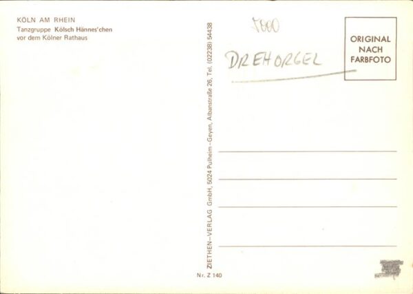 Tanz Taenzer Kölsch Hänneschen Köln Rathaus Drehorge – Bild 2