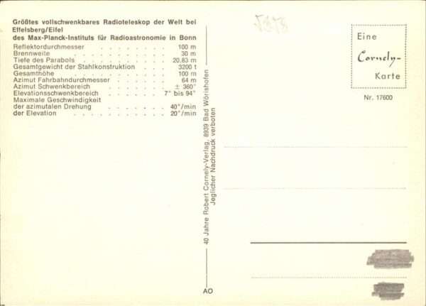 Funk Radioteleskop Effelsberg Eifel – Bild 2