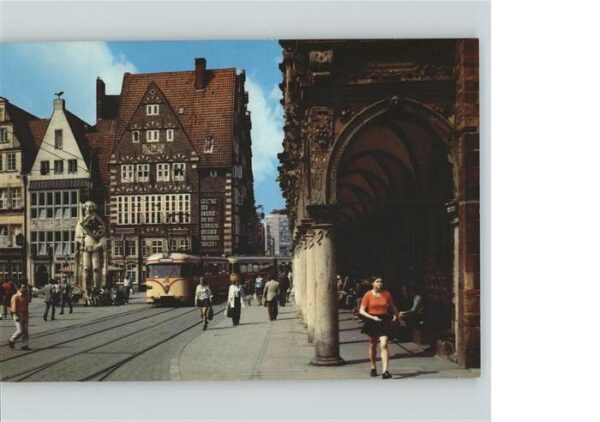 Strassenbahn Bremen Markt Rathausarkaden Roland
