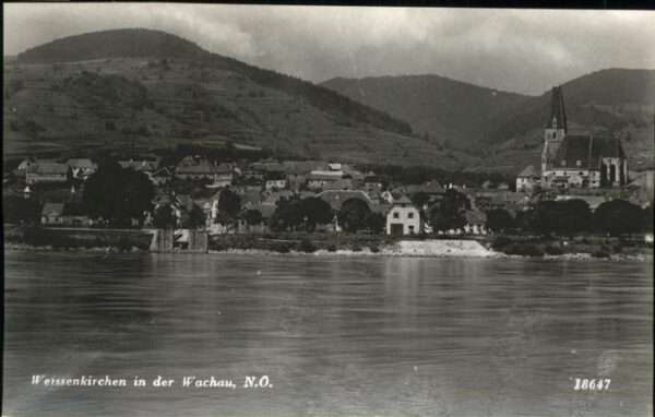 Weissenkirchen Wachau Teilansicht Kirche Donau