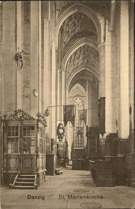 Danzig Westpreussen St. Marienkirche Innenansicht