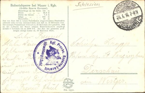 Hirschberg Jelenia Gora Bobertalsperre bei Mauer Riesengebirge – Bild 2