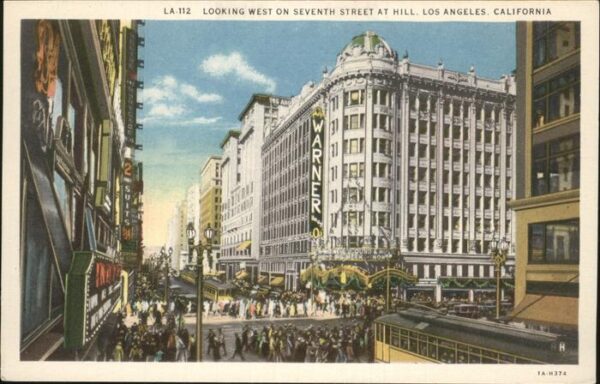 Los Angeles California Looking west on seventh street at hill