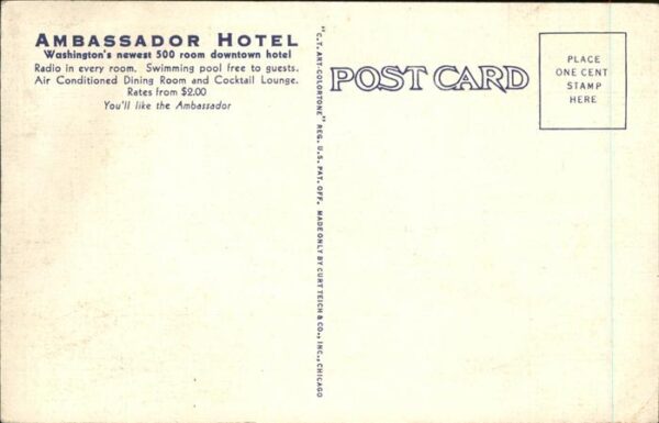 Washington DC The Ambassador Hotel main dining room s – Bild 2
