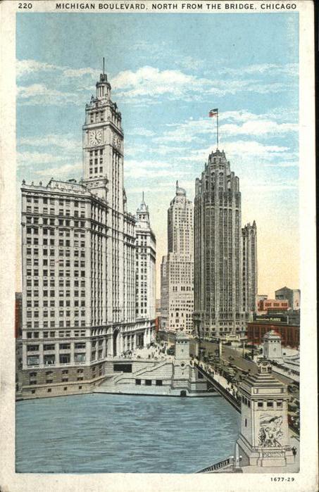 Chicago Illinois Michigan Boulevard north from the bridg