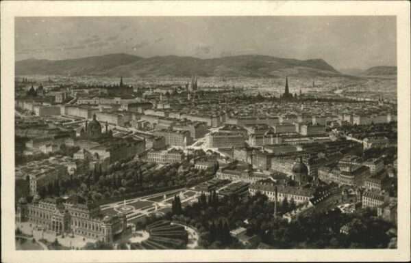 Wien Panorama Zeichnung von Prf. A. Kasimir