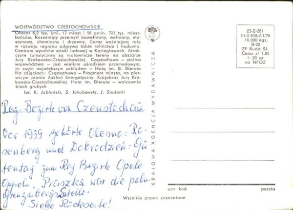 Czestochowa Schlesien Regierungsbezirke von Czestochowa Teila – Bild 2