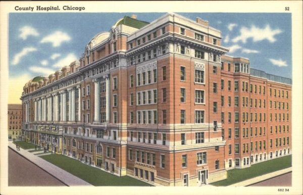 Chicago Illinois County Hospital Künstlerkarte