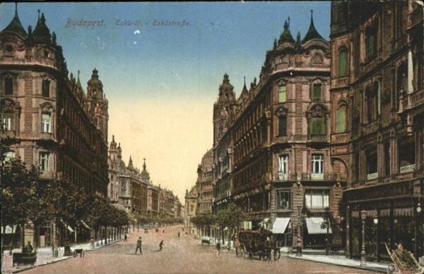Budapest Esküstrasse Pferdekutsche Feldpost