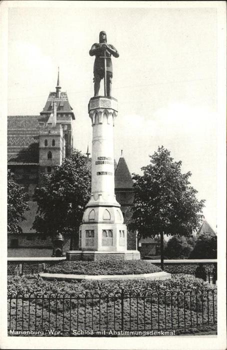 Marienburg Westpreussen Schloss mit Abstimmungsdenkmal