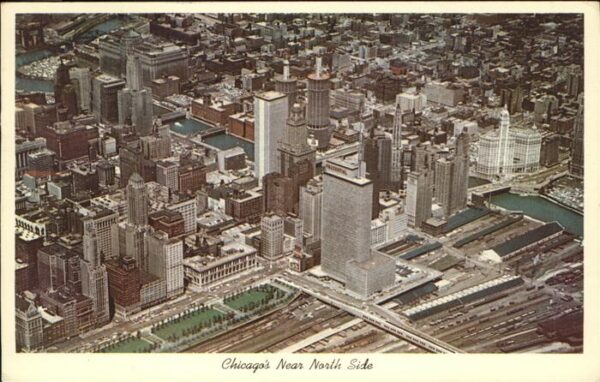 Chicago Illinois Near North Side Skyscrapers aerial view