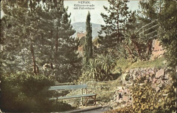 Merano Meran Gilfpromenade mit Pulverturm