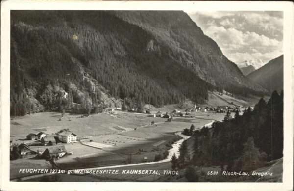 Feuchten Feichten Kaunertal Panorama gegen Weisseespitze Kaunsertal