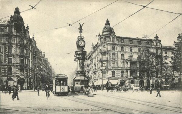 Strassenbahn Franfurt am Main Kaiserstrasse Uhrtürmc