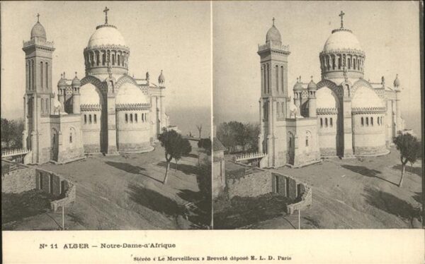 Stereoscopkarte Alger Notre Dame d_Afrique