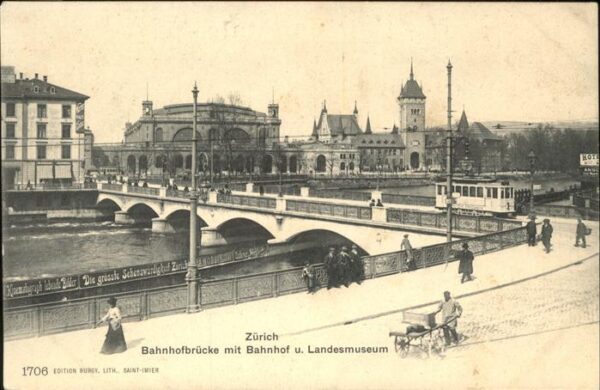 Strassenbahn Zürich Bahnhofbrücke Landesmuseum