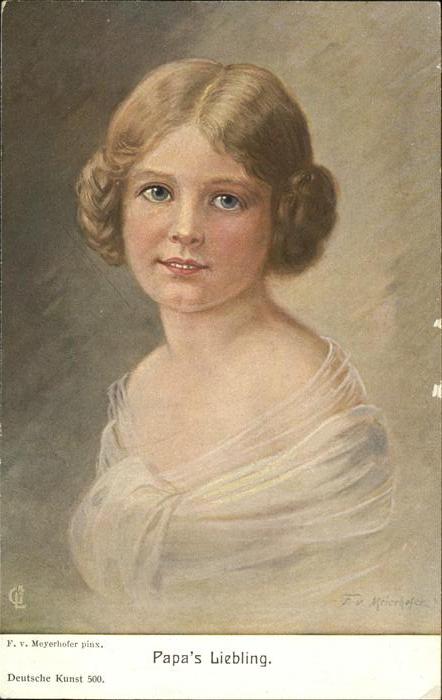 Kuenstlerkarte Nr. 500 F.v. Meyerhofer Papas Liebling