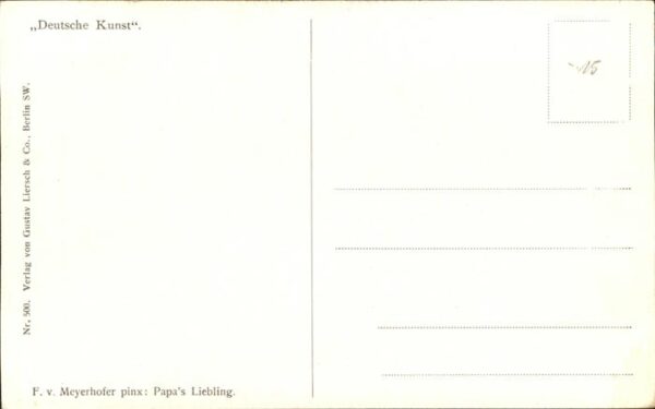 Kuenstlerkarte Nr. 500 F.v. Meyerhofer Papas Liebling – Bild 2