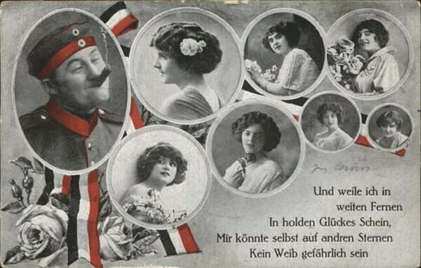 Schwarz Weiss Rot Zigarre Rose Poesie Soldat Frauen
