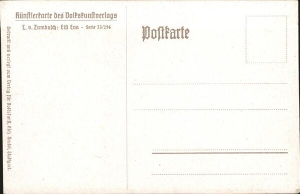 Kuenstlerkarte Ludwig von Zumbusch Serie 33/296 Elsi E – Bild 2
