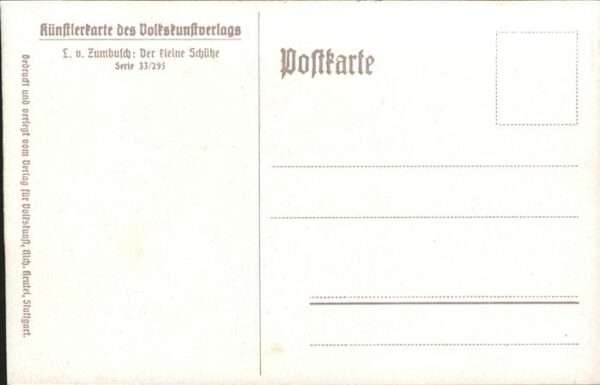 Kuenstlerkarte Serie 33/295 L.v. Zumbusch Der kleine S – Bild 2