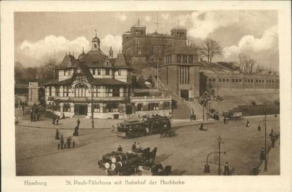 Strassenbahn Hamburg St. Pauli Fährhaus Bahnhof Hoch