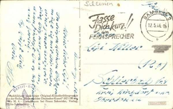 Kuenstlerkarte Franz Türcke Alte Klostermühle Schlesie – Bild 2