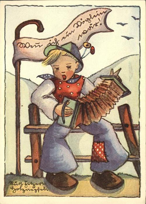 Kuenstlerkarte Fink Nr.415 Ruth Fetzer Holzaepfel Hand