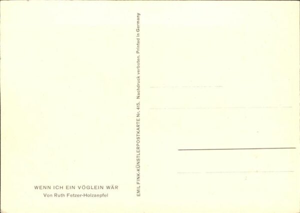Kuenstlerkarte Fink Nr.415 Ruth Fetzer Holzaepfel Hand – Bild 2