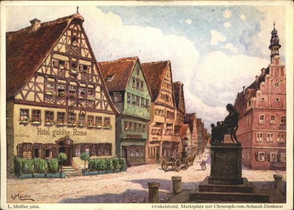 Kuenstlerkarte L. Mößler Dinkelsbühl Marktplatz Christ