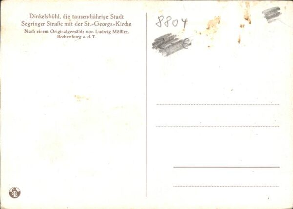 Kuenstlerkarte L. Mößler Dinkelsbühl Segringer Strasse – Bild 2