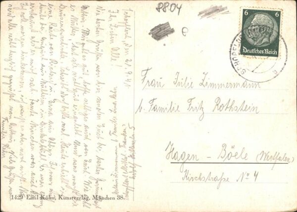 Kuenstlerkarte Nr. 1429 J. Frank Dinkelsbühl Hezelhof – Bild 2