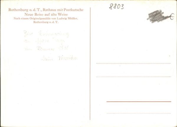 Kuenstlerkarte Ludwig Mößler Rothenburg Rathaus Postku – Bild 2