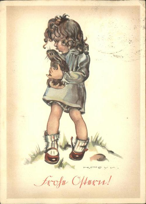 Kuenstlerkarte Nr. 908 Hilla Peyk Ostern Hase