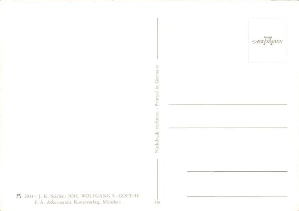 Goethe Johann Wolfgang von Künstlerkarte J.K. Stieler Nr. 2934 – Bild 2