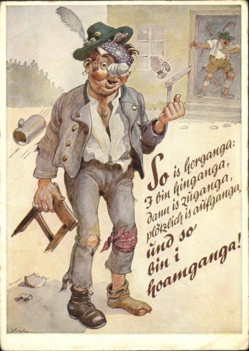 Kuenstlerkarte Nr. 2120 Bier August Lengauer Verlag Mü
