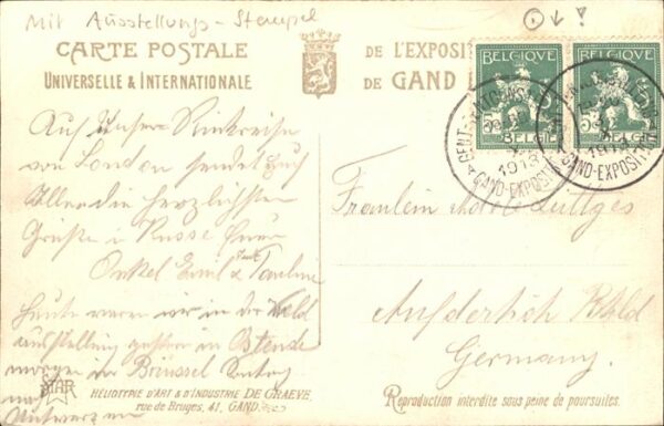 Exposition Universelle Gand 1913 Section Anglaise l'Avenue des Nations – Bild 2