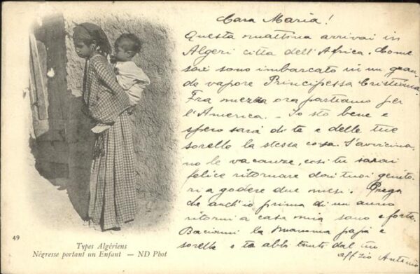 Typen Algerien Negresse portant un Enfant