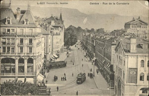 Verlag Phototypie Nr. 10827 Geneve Rue de la Corraterie