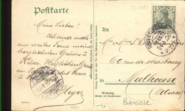 Feldpost-Motiv WK1 Post Soldaten Litho – Bild 2
