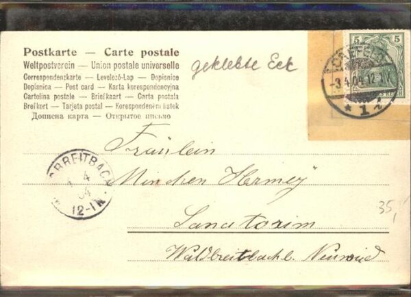 Postkarte auf Ak Kleeblatt Küken – Bild 2