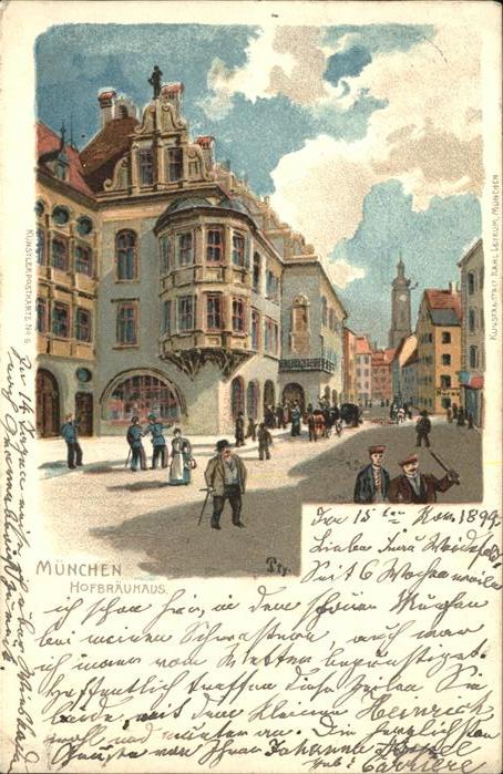 Hofbraeuhaus Muenchen Bier Künstlerkarte No. 6 Pty.