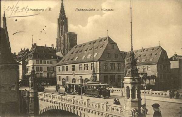 Strassenbahn Strassburg i. E. Rabenbrücke Münster