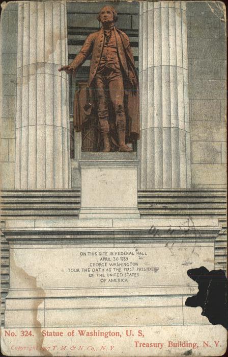 Washington George Denkmal Treasury Building N.Y.