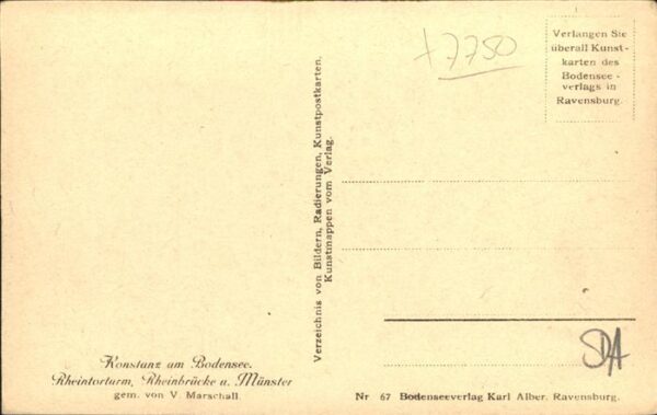 Kuenstlerkarte Konstanz am Bodensee Rheintorturm Rhein – Bild 2