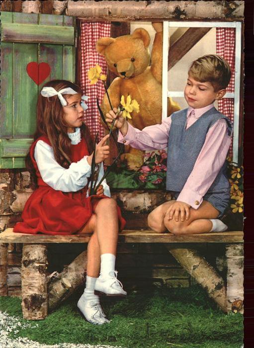 Teddy Teddybaer Teddy-bear Kinder Blumen